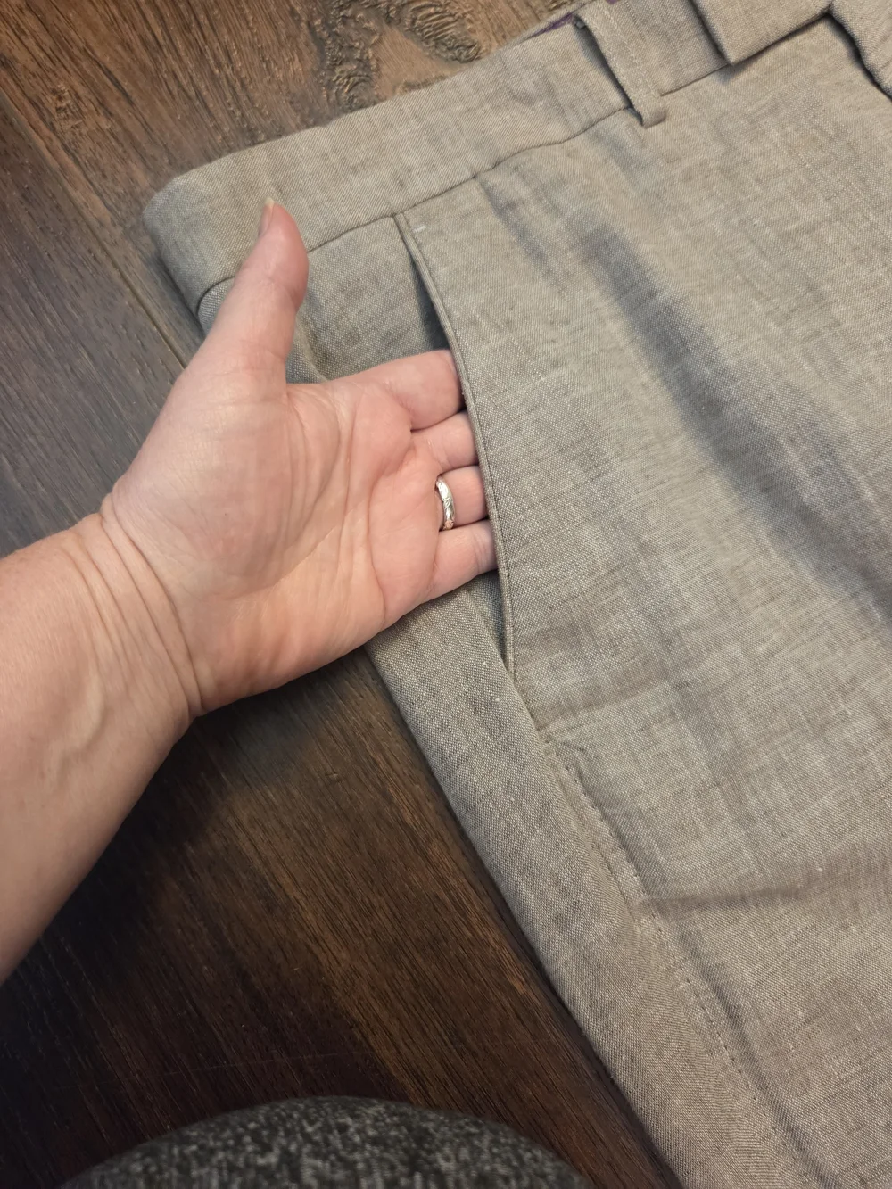 Ted Baker London 'Linobot' Linen Dress Pants Tan Beige Tailored Trousers -Sz 38R